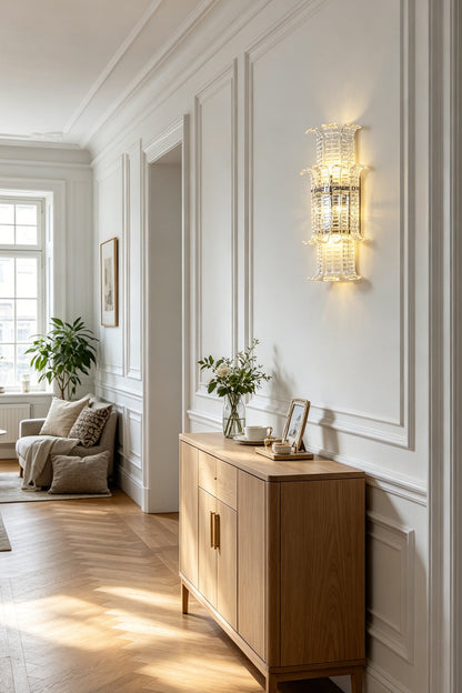 Ribbed Glass Ribbon Wall Light for Hallway | vexa lamps