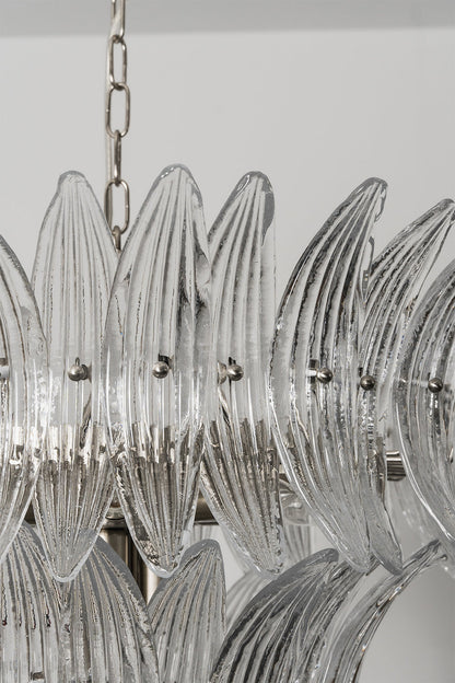 Ribbed Leaf Tier Chandelier |Glass detail | Samu  Lamp