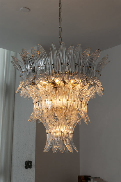 Ribbed Leaf Tier Chandelier | detail | Samu  Lamp