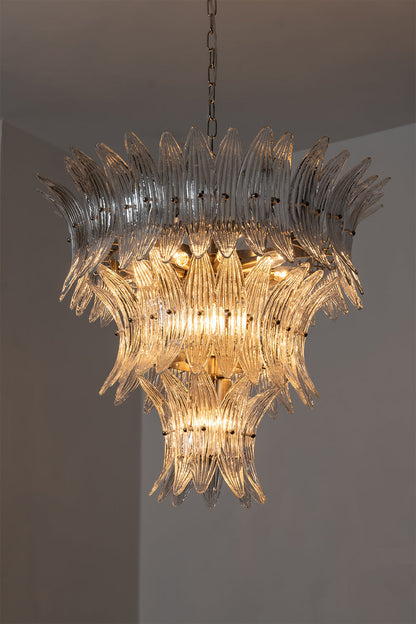 Ribbed Leaf Tier Chandelier | detail | Samu  Lamp