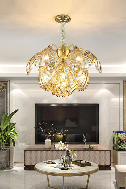 Ribbed Shell Chandelier - everlamps