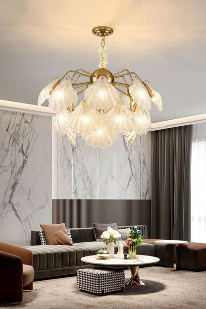 Ribbed Shell Chandelier - everlamps