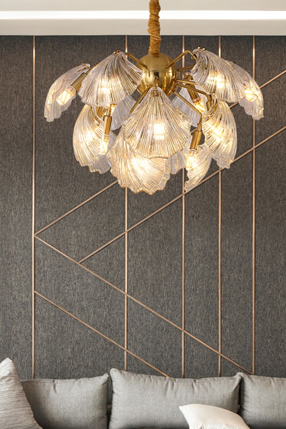 Ribbed Shell Chandelier - everlamps