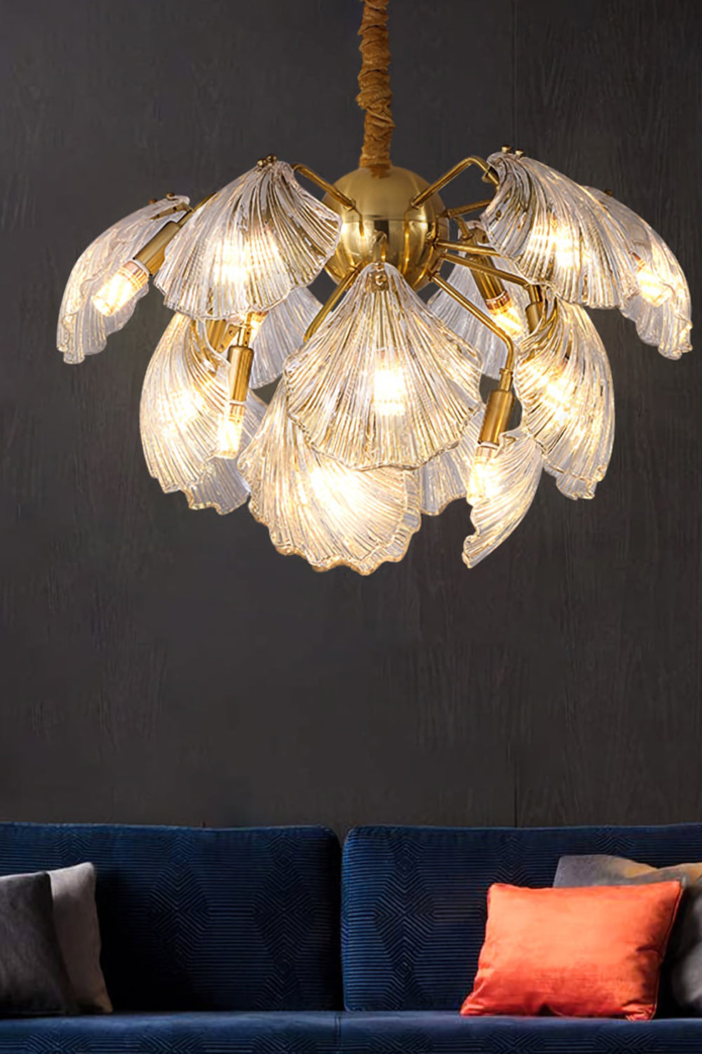 Ribbed Shell Chandelier - everlamps