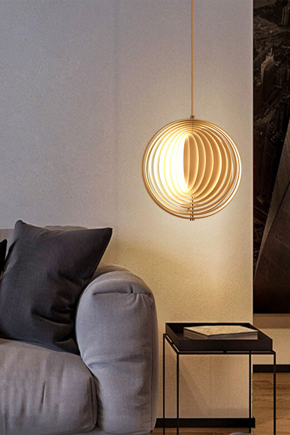 Rotating Moon Pendant Lamp - view 7 | everlamps