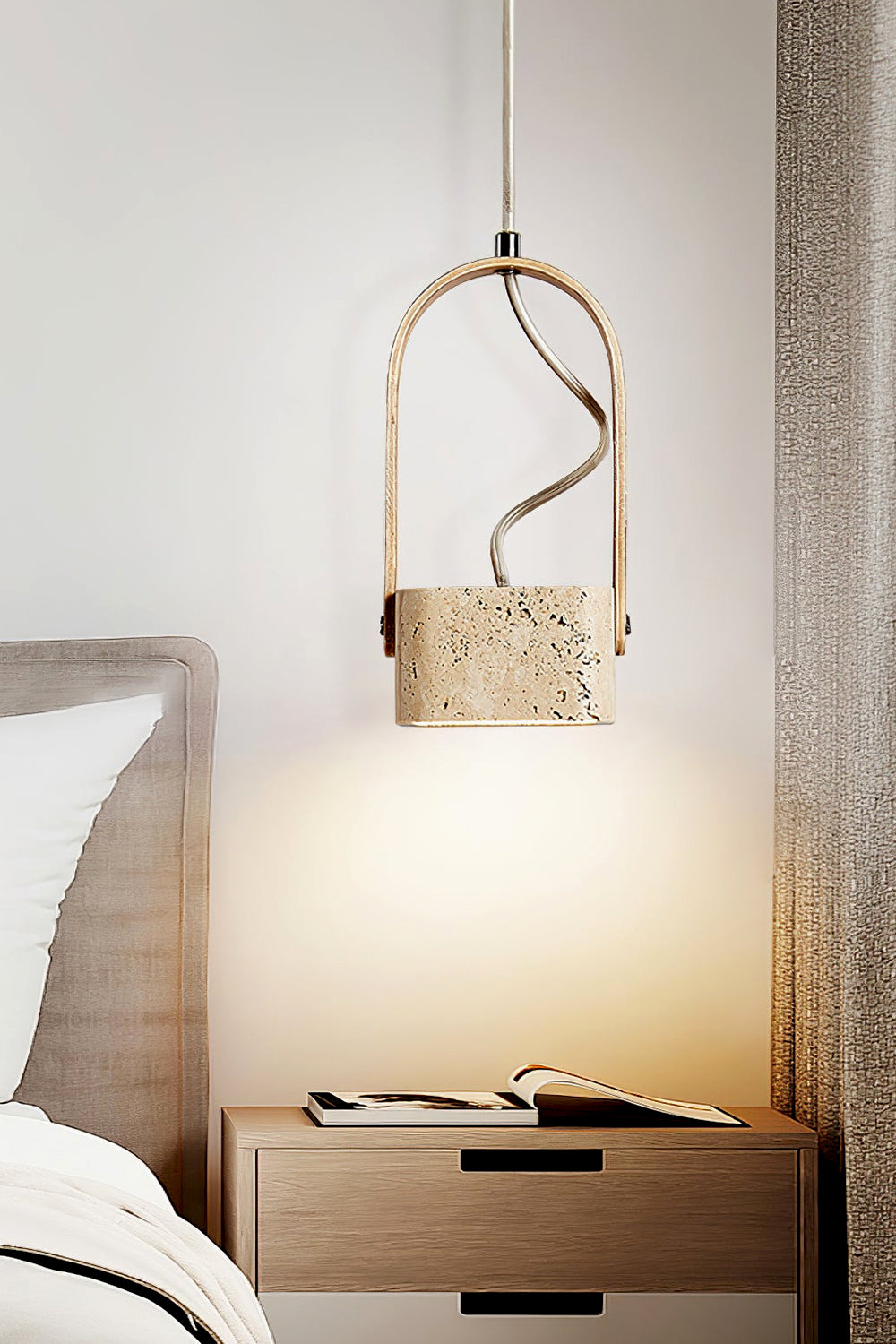Rotating Travertine Lantern Pendant - view 6 | everlamps