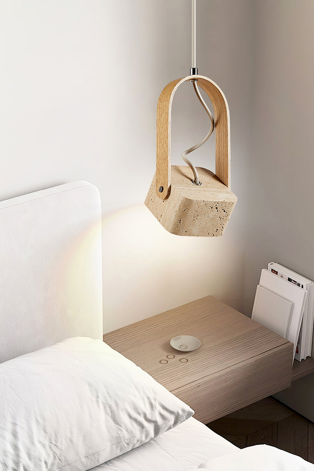 Rotating Travertine Lantern Pendant - view 3 | everlamps