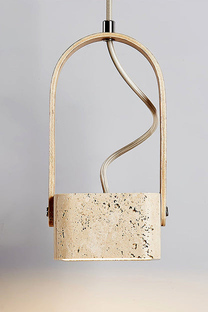 Rotating Travertine Lantern Pendant - view 14 | everlamps