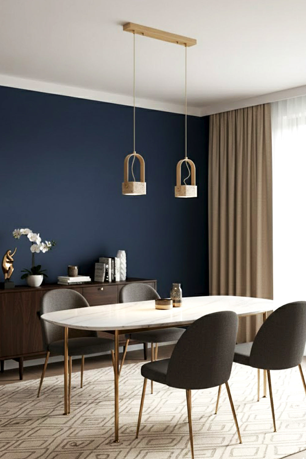 Rotating Travertine Lantern Pendant - view 19 | everlamps