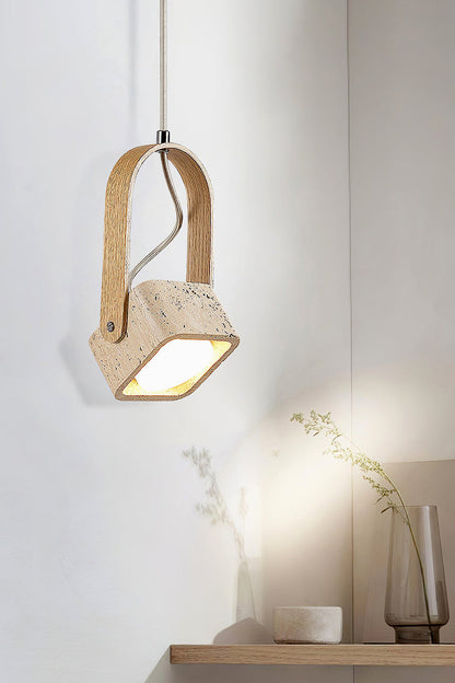 Rotating Travertine Lantern Pendant - view 5 | everlamps