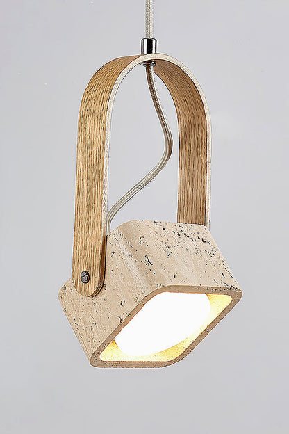 Rotating Travertine Lantern Pendant - view 9 | everlamps
