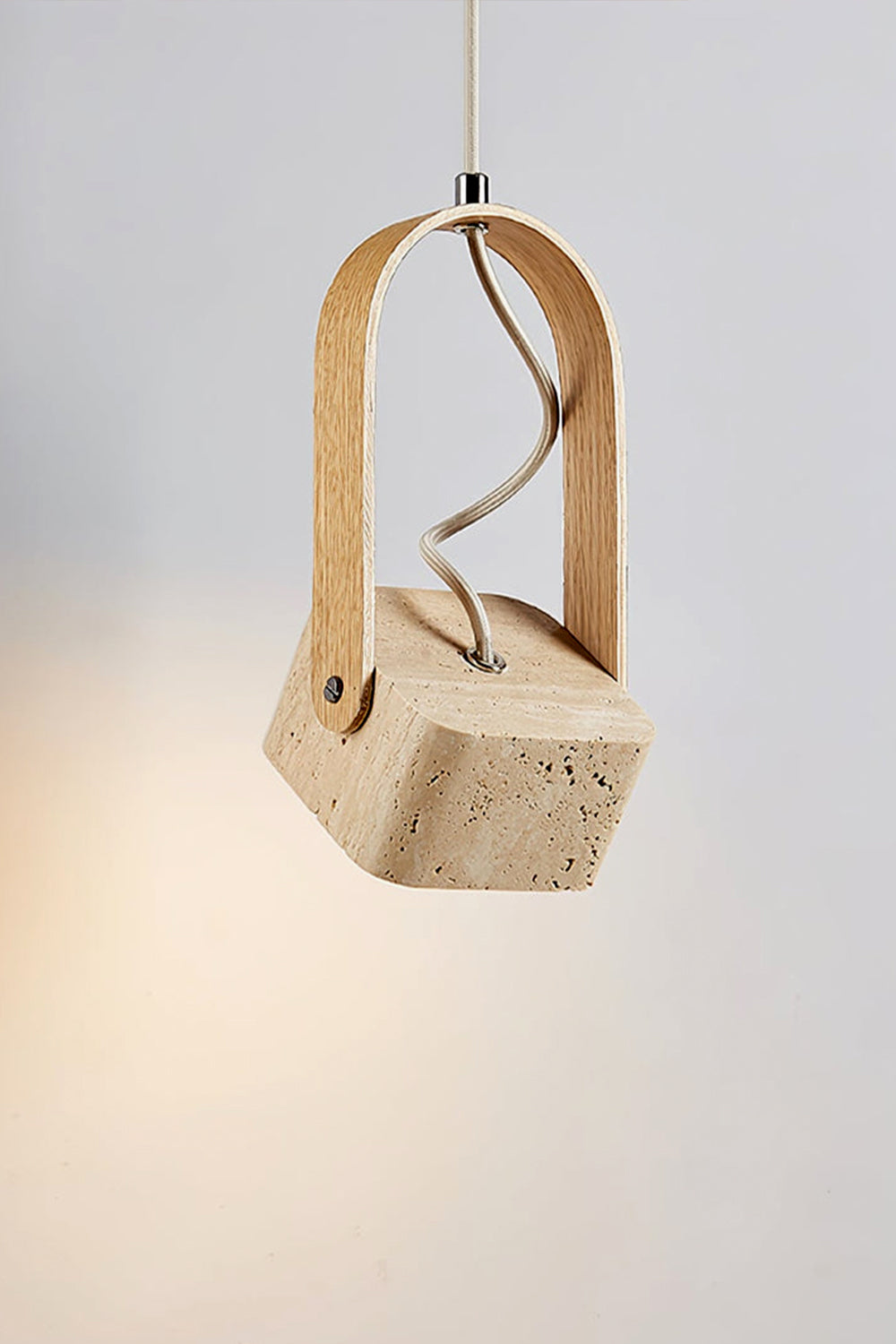Rotating Travertine Lantern Pendant - view 11 | everlamps