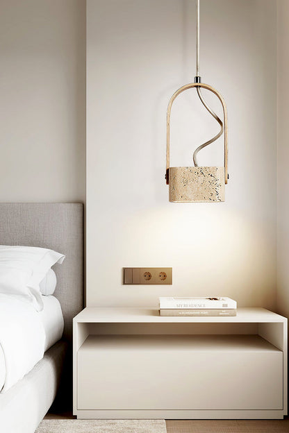 Rotating Travertine Lantern Pendant - view 4 | everlamps