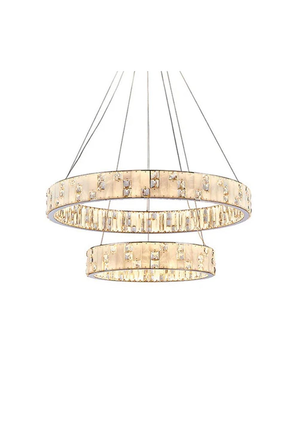 Round Alabaster Crystal Chandelier | everlamps