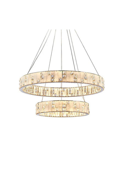 Round Alabaster Crystal Chandelier | everlamps