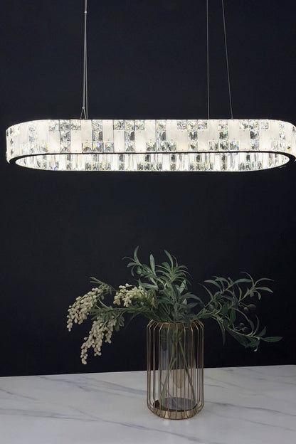 Round Alabaster Crystal Chandelier - view 11 | everlamps