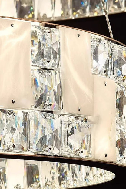 Round Alabaster Crystal Chandelier - view 16 | everlamps