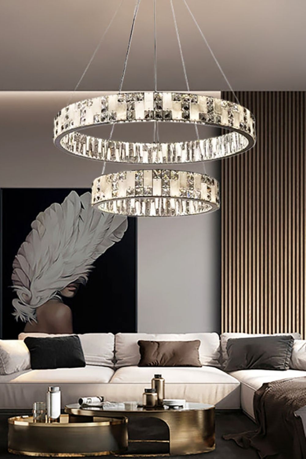 Round Alabaster Crystal Chandelier - view 4 | everlamps