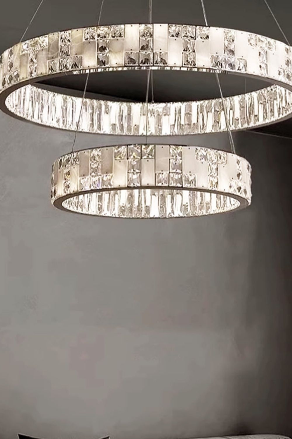 Round Alabaster Crystal Chandelier - view 9 | everlamps