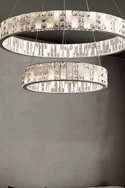 Round Alabaster Crystal Chandelier - view 9 | everlamps