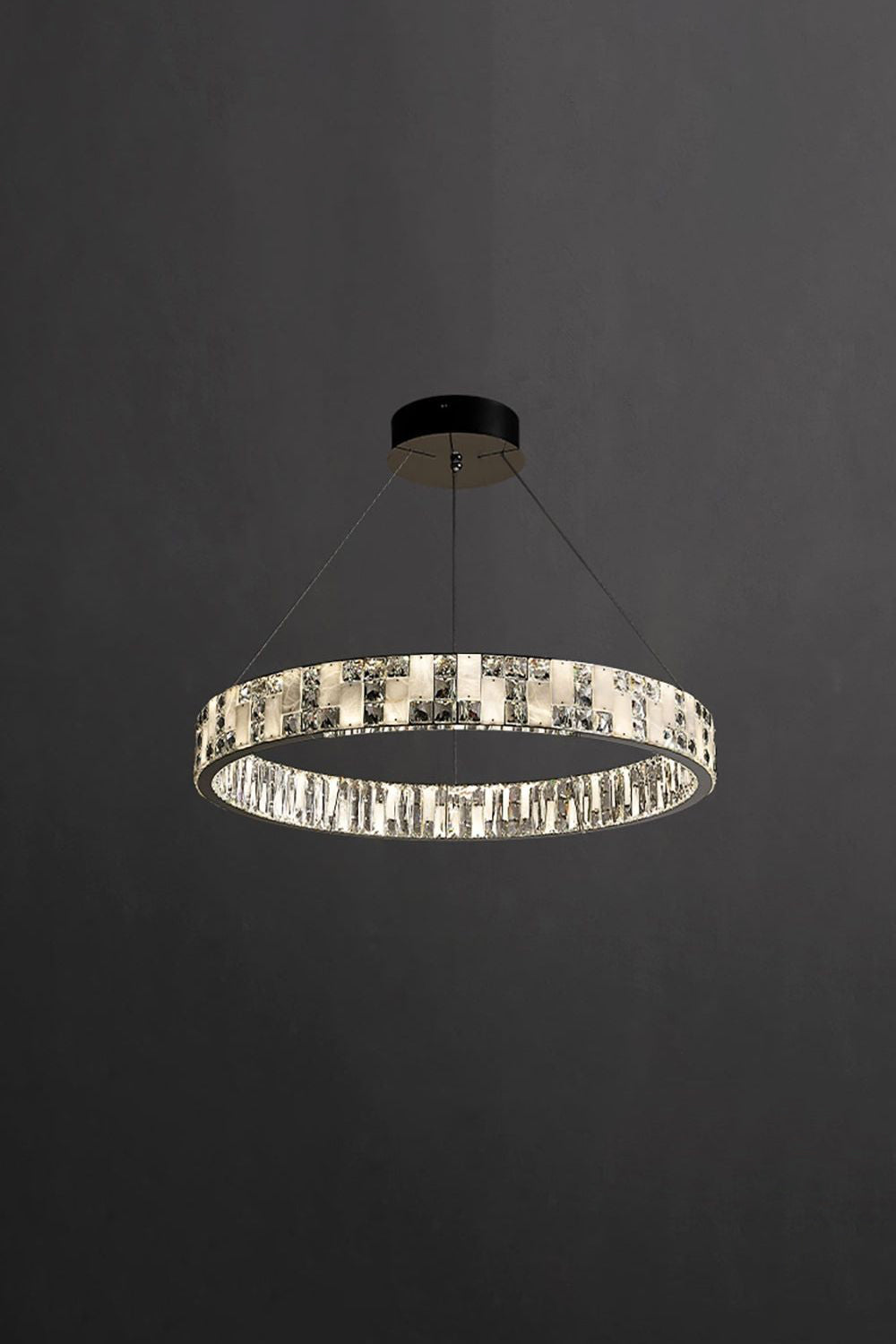 Round Alabaster Crystal Chandelier - view 32 | everlamps