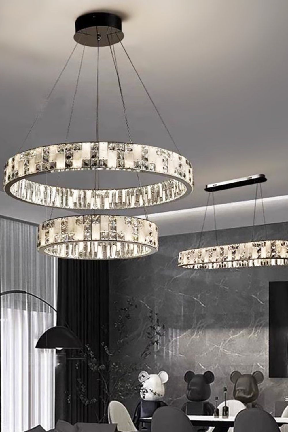 Round Alabaster Crystal Chandelier - view 5 | everlamps