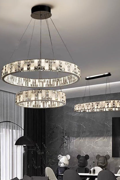 Round Alabaster Crystal Chandelier - view 5 | everlamps