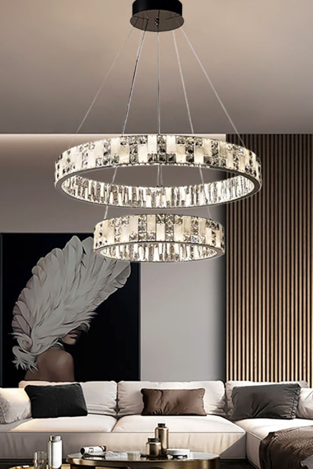 Round Alabaster Crystal Chandelier - view 3 | everlamps