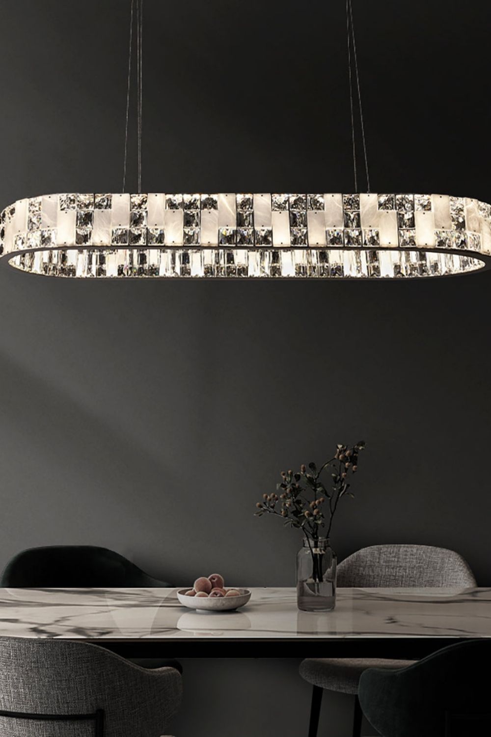 Round Alabaster Crystal Chandelier - view 12 | everlamps