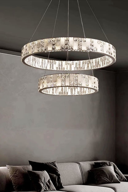 Round Alabaster Crystal Chandelier - view 6 | everlamps