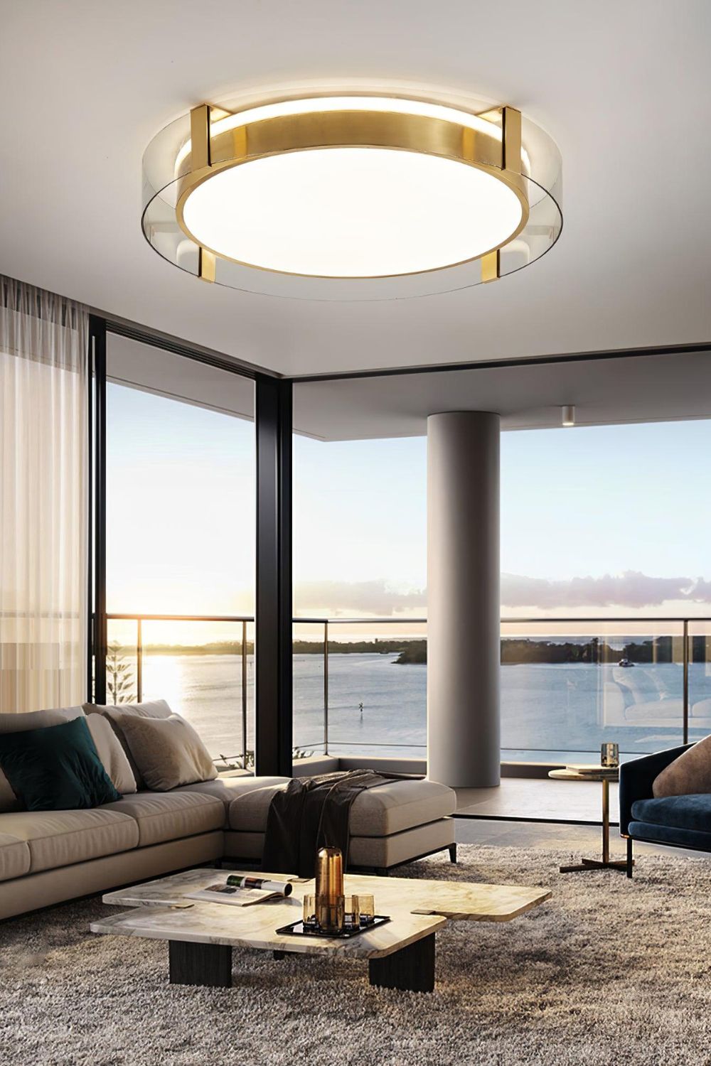 Round Low Profile Ceiling Light - view 3 | everlamps