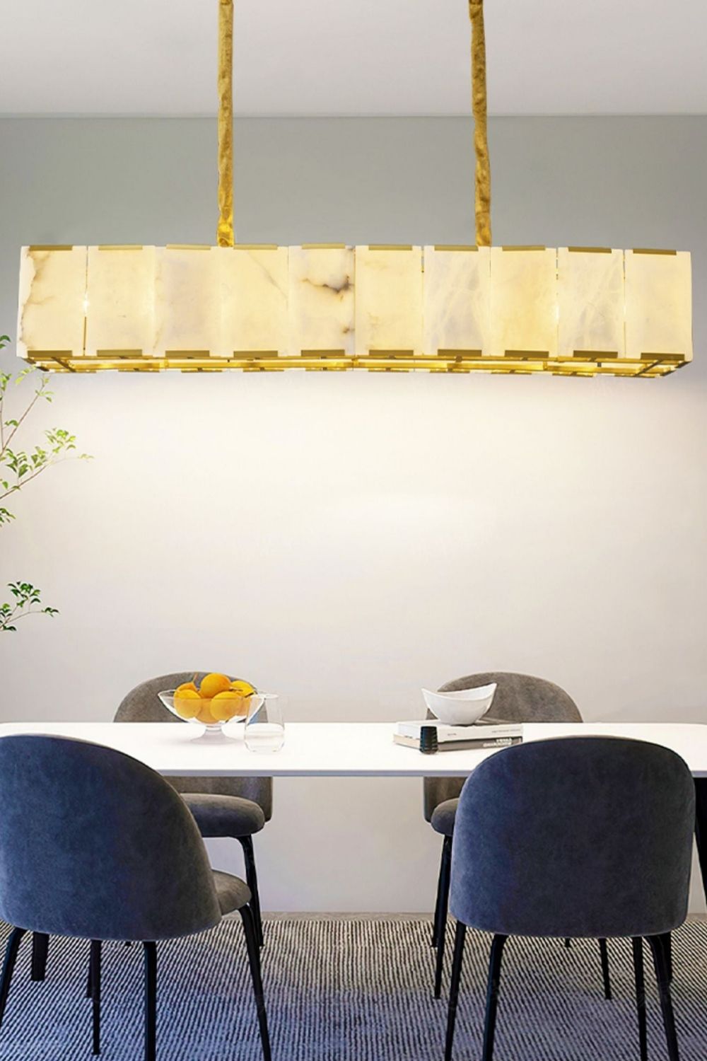 Round Modern Alabaster Chandelier - view 9 | everlamps