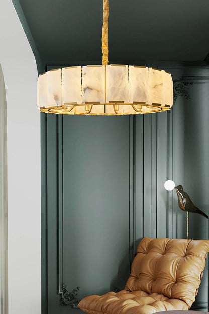 Round Modern Alabaster Chandelier - view 11 | everlamps