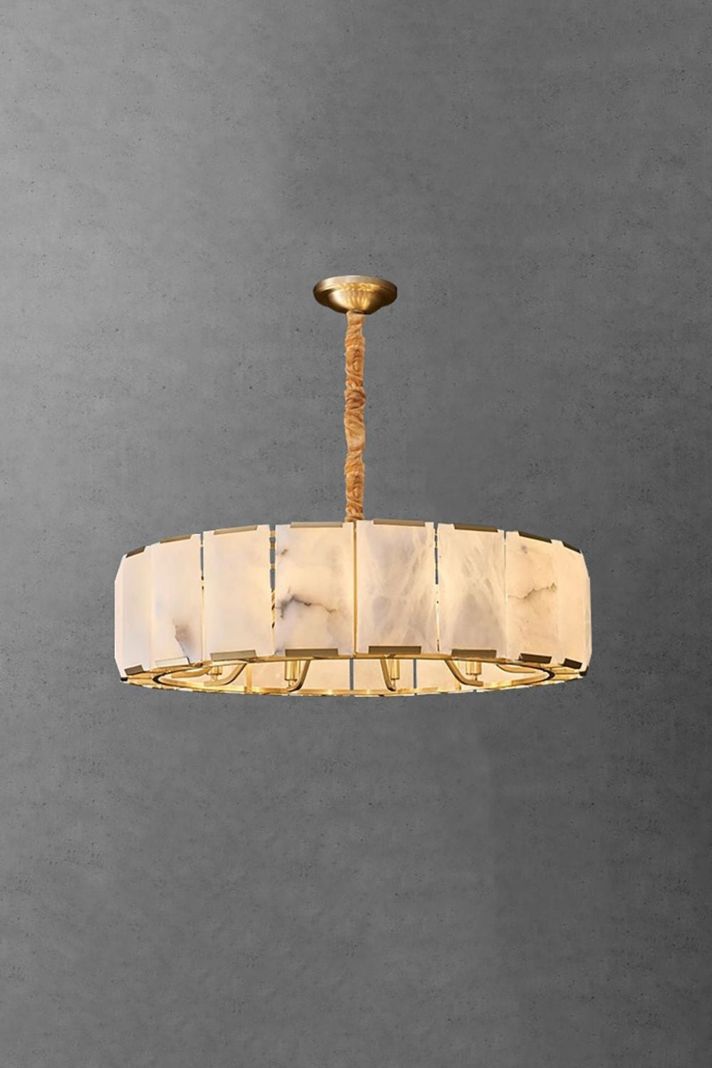 Round Modern Alabaster Chandelier - view 14 | everlamps
