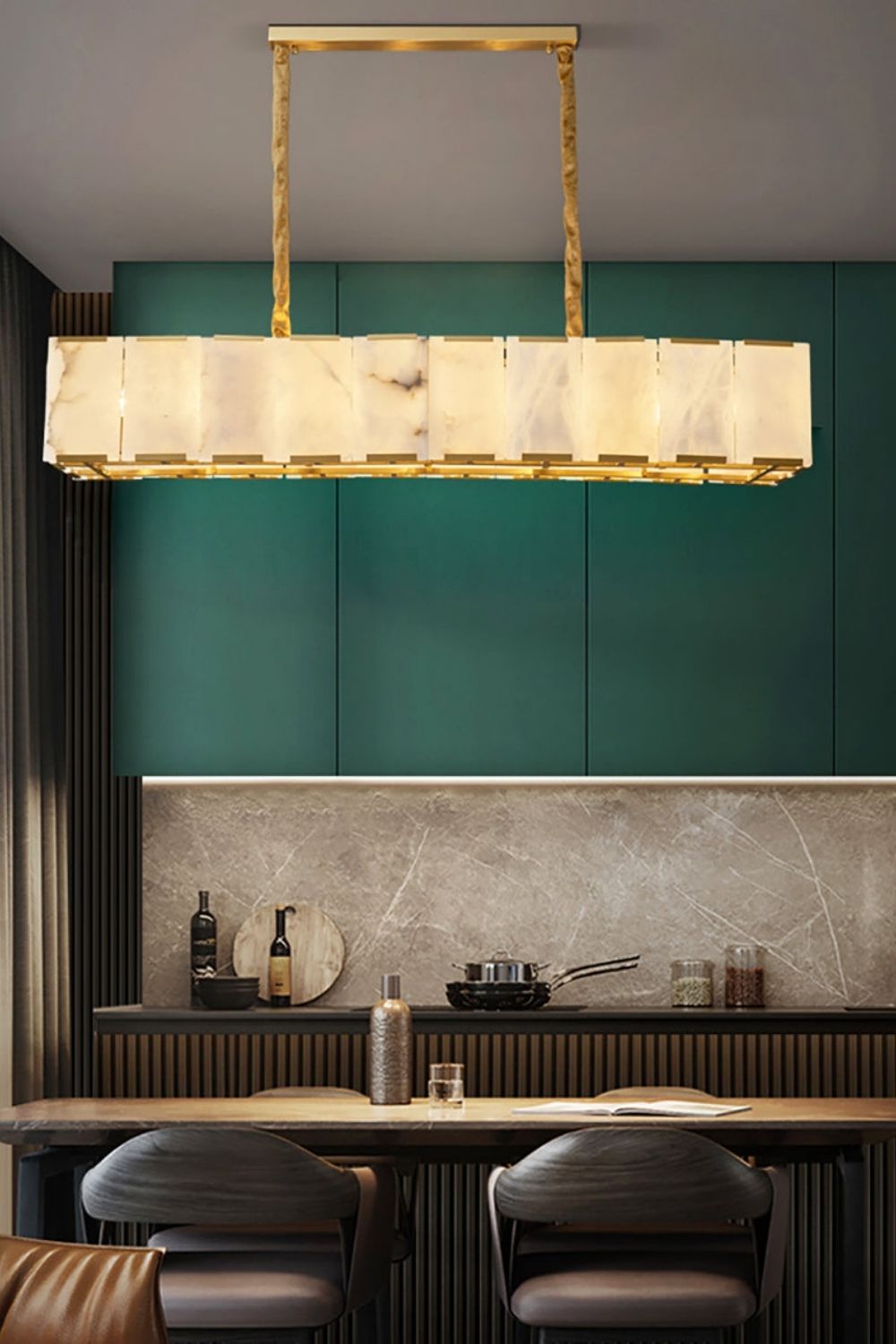 Round Modern Alabaster Chandelier - view 5 | everlamps