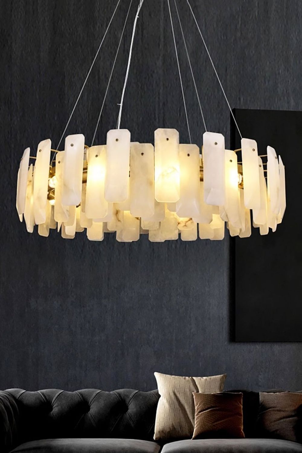Round Noah Alabaster Chandelier - view 7 | everlamps