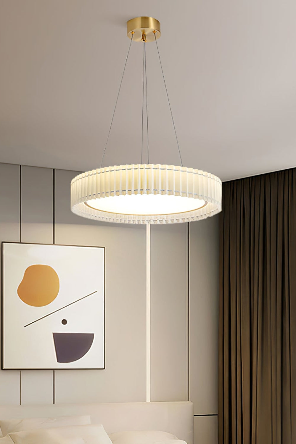 Round Pleated Pendant Lamp - everlamps