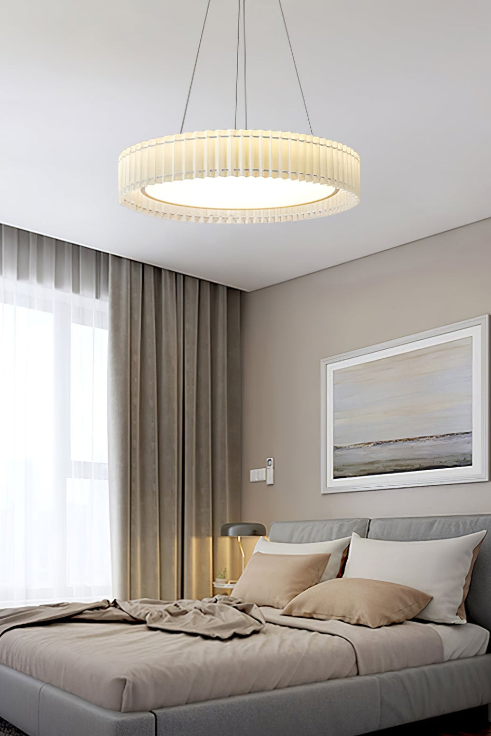 Round Pleated Pendant Lamp - everlamps