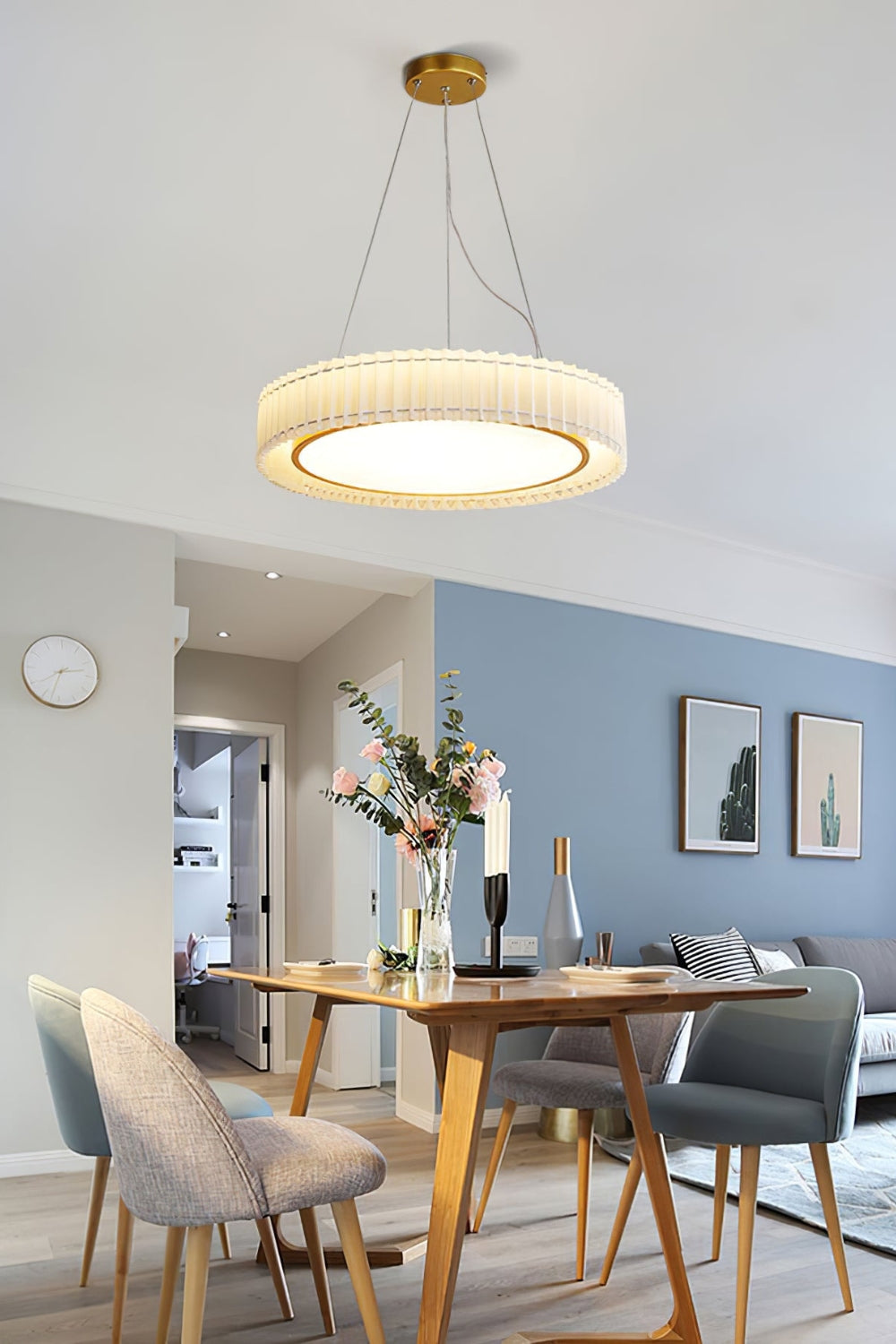 Round Pleated Pendant Lamp - everlamps