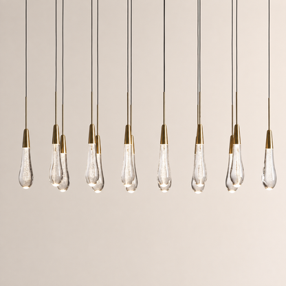 Ryvara Linear Raindrop Glass Chandelier