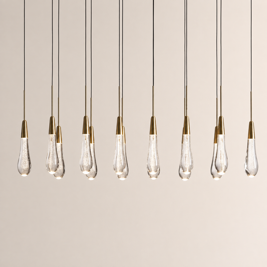 Ryvara Linear Raindrop Glass Chandelier