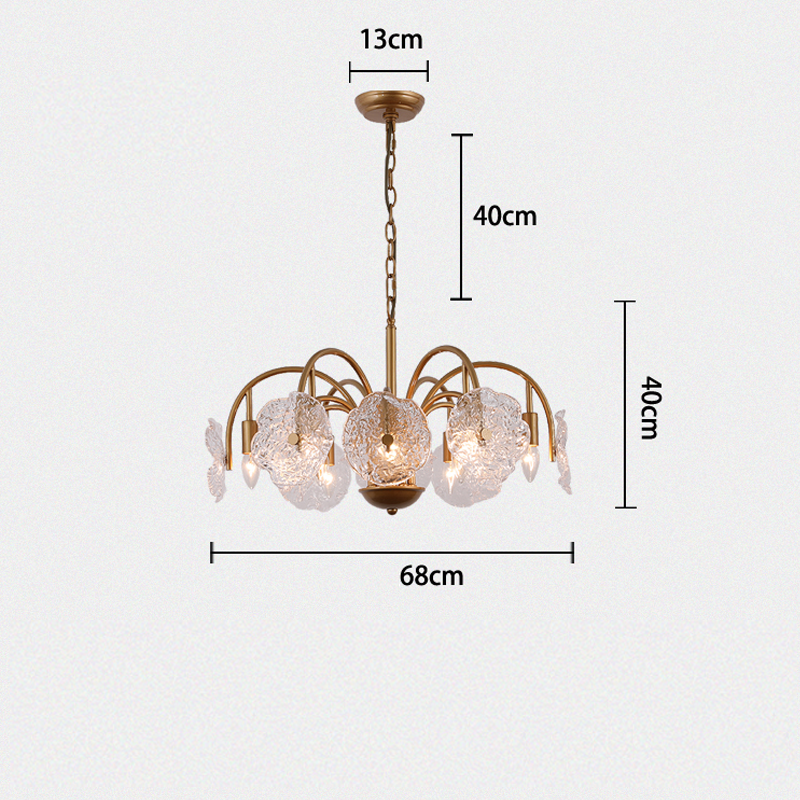 Alon Vintage Glass Tiered Chandelier  27”D 32“D