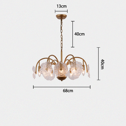 Alon Vintage Glass Tiered Chandelier  27”D 32“D