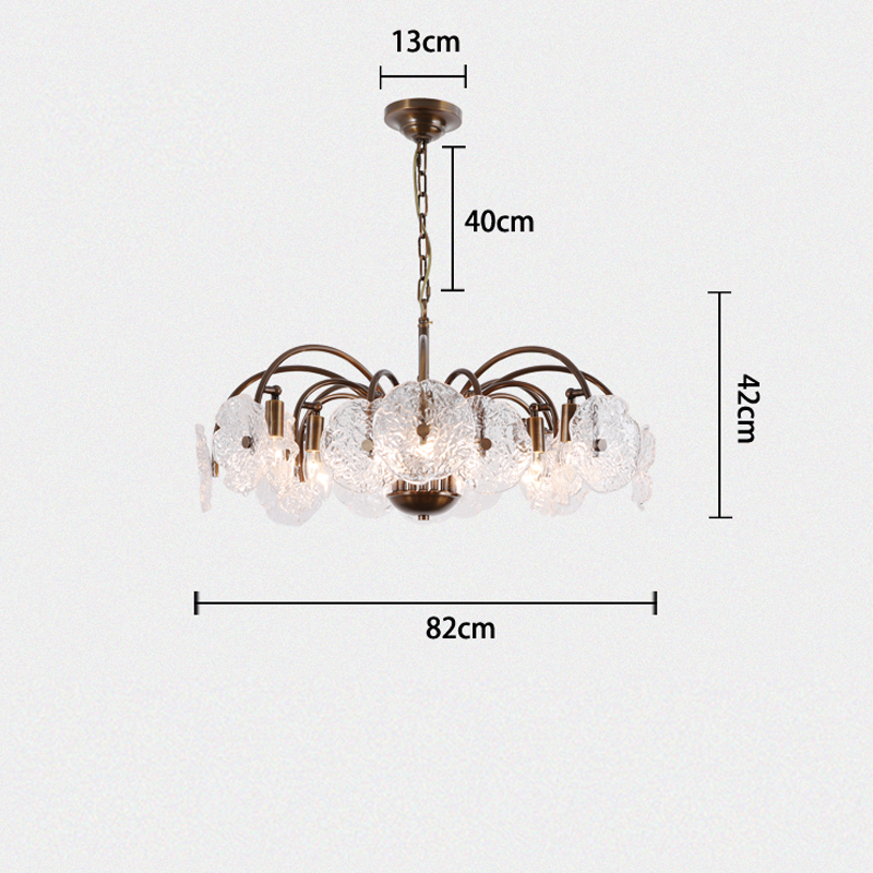 Alon Vintage Glass Tiered Chandelier  27”D 32“D
