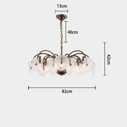 Alon Vintage Glass Tiered Chandelier  27”D 32“D