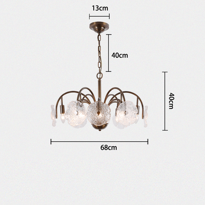 Alon Vintage Glass Tiered Chandelier  27”D 32“D