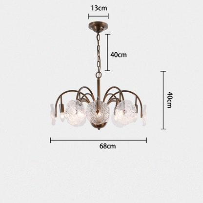 Alon Vintage Glass Tiered Chandelier  27”D 32“D