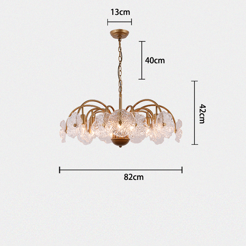 Alon Vintage Glass Tiered Chandelier  27”D 32“D
