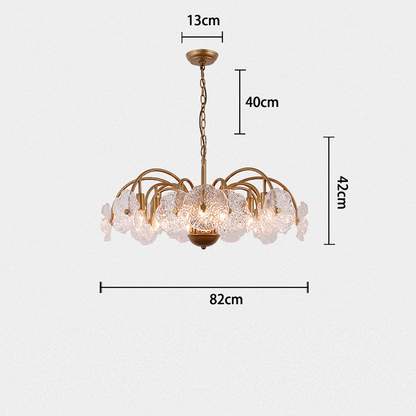 Alon Vintage Glass Tiered Chandelier  27”D 32“D