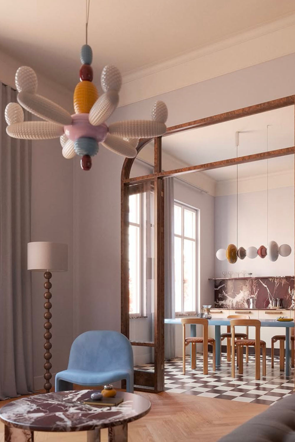 SOFT BLOWN Chandelier - view 3 | everlamps